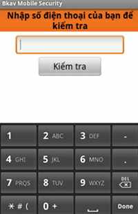 Bkav Mobile yêu cầu nhập số điện thoại của máy