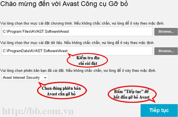 Cửa sổ gỡ bỏ phần mềm Avast Cleaner