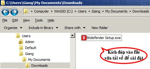 Chạy file vừa tải về để bắt đầu cài đặt Bitdefender