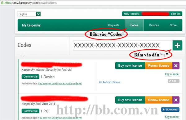 Nhập key Kaspersky vào để kiểm tra tình trạng của key