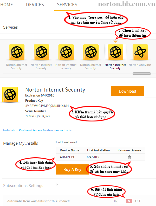 Reset thông tin mã bản quyền Norton để cài lại